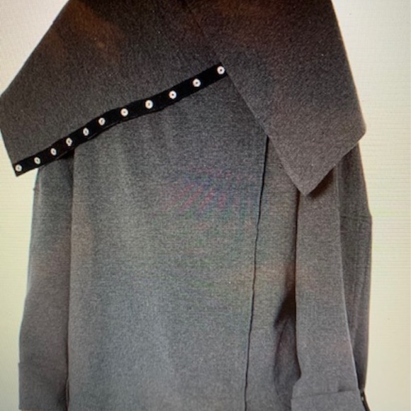 Norma Kamali Gray Jacket with Black Accents - Picture 1 of 5